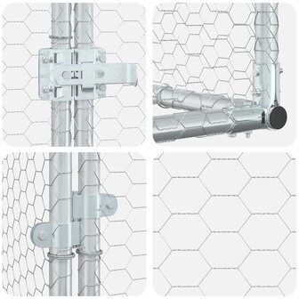Kippenhok Tegen de Muur zilver 600 x 150 x 215 cm 7