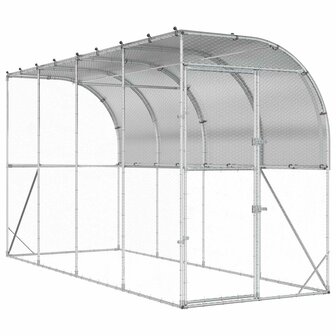 Kippenhok Tegen de Muur zilver 600 x 150 x 215 cm 2