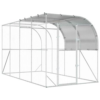 Kippenhok Tegen de Muur zilver 400 x 200 x 215 cm 2