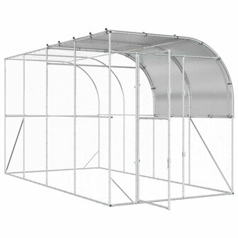 Kippenhok Tegen de Muur zilver 400 x 200 x 215 cm 3