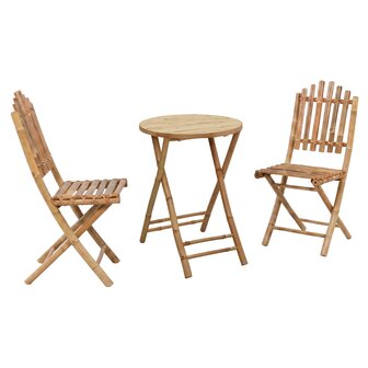 Vouwbare tuin eetset 3 st Naturel Bamboe 2