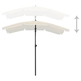 Parasol met paal 200x130 cm zandkleurig 4