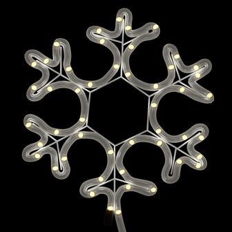 Kerstfiguur sneeuwvlok met LED&amp;apos;s 2 st 27x27 cm warmwit 4