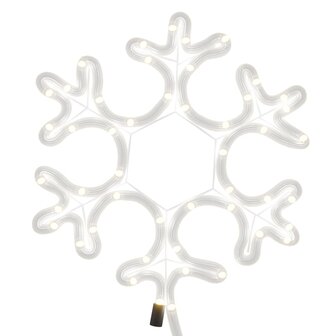 Kerstfiguur sneeuwvlok met LED&amp;apos;s 2 st 27x27 cm warmwit 6