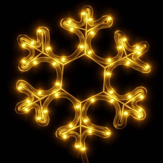 Kerstfiguur sneeuwvlok met LED&amp;apos;s 3 st 27x27 cm warmwit 3