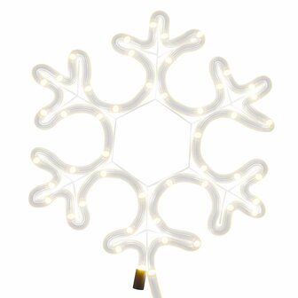 Kerstfiguur sneeuwvlok met 48 warmwitte LED&amp;apos;s 27x27 cm 5