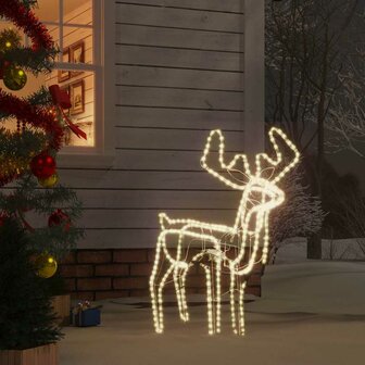 Kerstfiguur rendier met bewegende kop warmwit 76x42x87 cm 1