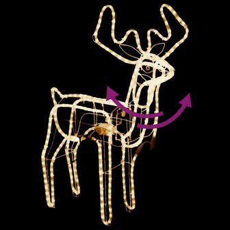 Kerstfiguur rendier met bewegende kop warmwit 76x42x87 cm 4