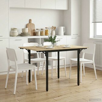 Uitschuifbare eettafel 120 x 81,5 x 75 cm Bewerkt hout 1