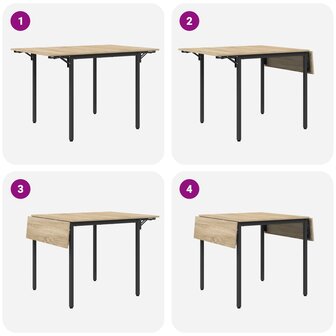 Uitschuifbare eettafel 120 x 81,5 x 75 cm Bewerkt hout 9