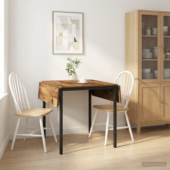 Uitschuifbare eettafel 120 x 81,5 x 75 cm Bewerkt hout Oud hout 1