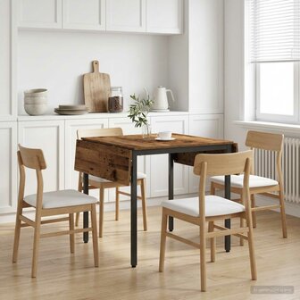 Uitschuifbare eettafel 120 x 81,5 x 75 cm Bewerkt hout Oud hout 4
