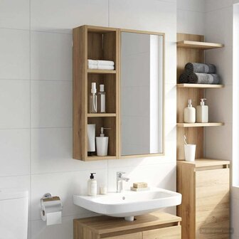 Badkamerwandkast Artisanaal eiken 20 x 14 x 70 cm 5
