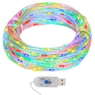 Lichtsnoer met 400 microLED&amp;apos;s meerkleurig 8 functies 40 m 1