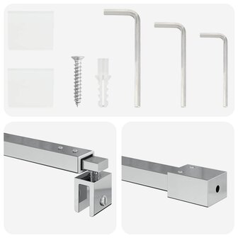 Stabilisatiestang douchewand 70-120 cm voor 6/8 mm glas Chroom 4