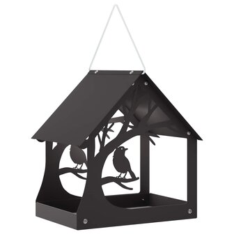 Hangend vogelvoederhuisje Staal Zwart 2