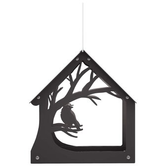 Hangend vogelvoederhuisje Staal Zwart 3