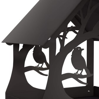 Hangend vogelvoederhuisje Staal Zwart 5