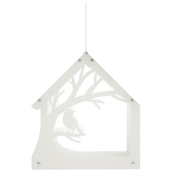 Hangend vogelvoederhuisje Staal Wit 3