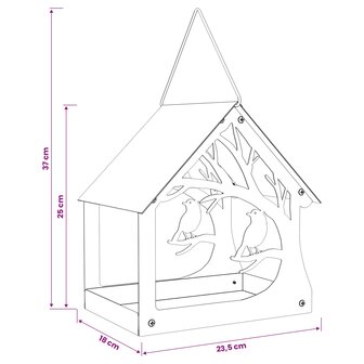 Hangend vogelvoederhuisje Staal Olijfgroen 6