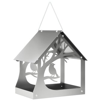 Hangend vogelvoederhuisje Gegalvaniseerd staal zilver 2