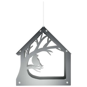 Hangend vogelvoederhuisje Gegalvaniseerd staal zilver 3