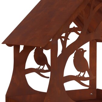 Hangend vogelvoederhuisje weervast staal Roestkleurig 6
