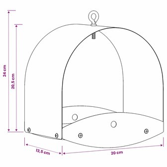Hangend vogelvoederhuisje Staal Wit 6
