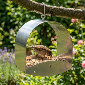 Hangend vogelvoederhuisje Gegalvaniseerd staal zilver 1