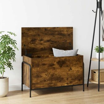 Opbergbox Gerookt eiken 80 x 40 x 49,5 cm Bewerkt hout 1
