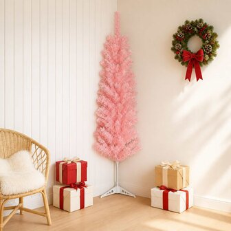 Kunstkerstboom 150 cm PVC en staal Roze 1