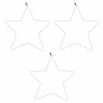 Kerstfiguren sterren met 48 LED&amp;apos;s 3 st 56 cm warmwit 5