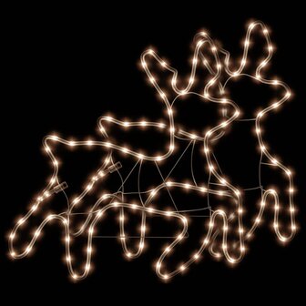 Kerstfiguur rendier met LED&amp;apos;s 2 st 57x55x4,5 cm warmwit 2