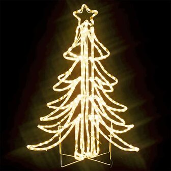 Kerstfiguur kerstboom met warmwitte LED&amp;apos;s 87x87x93 cm 3