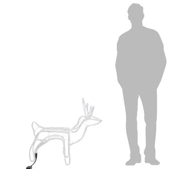 Kerstfiguur rendier warmwit 60x30x60 cm 7
