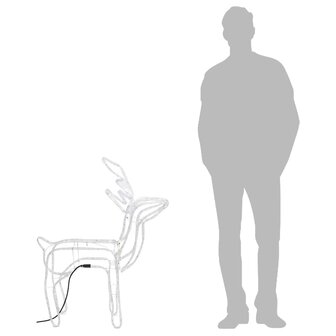 Kerstfiguur rendier koudwit 76x42x87 cm 7