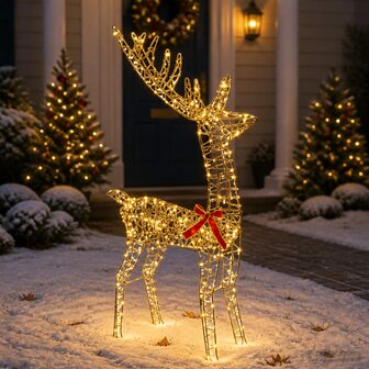 3D Kerst Rendier LOVIISA 300 LED&amp;apos;s Warmwit 70 x 26 x 128 cm 1
