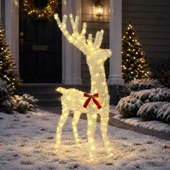 3D Kerst Rendier LOVIISA 140 LED&amp;apos;s Warmwit 70 x 26 x 128 cm 3