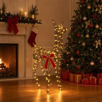 3D Kerst Rendier LOVIISA 110 LED&amp;apos;s Warmwit 70 x 26 x 100 cm 1