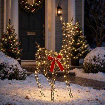 3D Kerst Rendier LOVIISA 110 LED&amp;apos;s Warmwit 70 x 26 x 100 cm 3