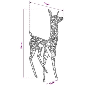 3D Kerst Rendier LOVIISA 110 LED&amp;apos;s Warmwit 70 x 26 x 100 cm 6