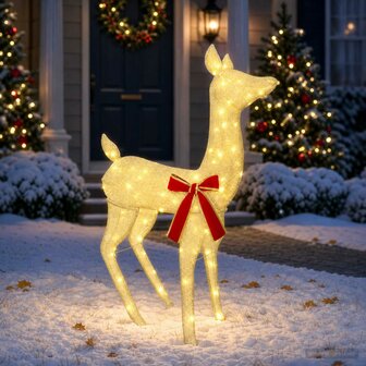 3D Kerst Rendier LOVIISA 110 LED&amp;apos;s Warmwit 70 x 26 x 100 cm 3