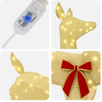 3D Kerst Rendier LOVIISA 110 LED&amp;apos;s Warmwit 70 x 26 x 100 cm 5