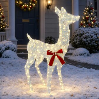 3D Kerst Rendier LOVIISA 110 LED&amp;apos;s Warmwit 70 x 26 x 100 cm 3