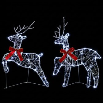 Kerst Rendier 2 st 40 LED&amp;apos;s Koel wit 43 x 19 x 65 cm 4