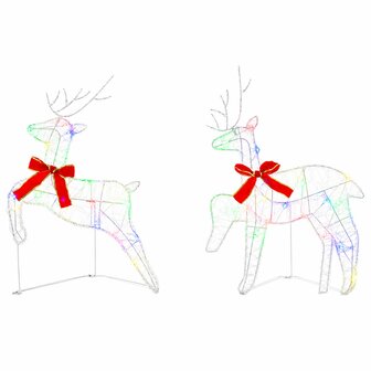 Kerst Rendier 2 st 40 LED&amp;apos;s Meerkleurig 43 x 19 x 65 cm 2