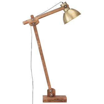 Vloerlamp E27 massief mangohout messingkleurig 4