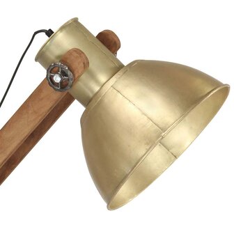 Vloerlamp E27 massief mangohout messingkleurig 5