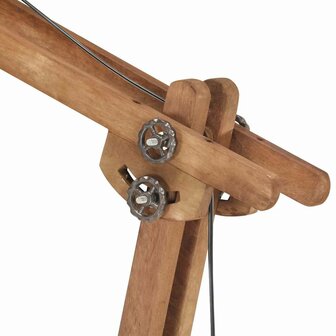 Vloerlamp E27 massief mangohout messingkleurig 6