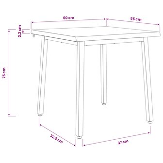 Live Edge Eettafel 60 x 55 x 75 cm Massief Acaciahout 9